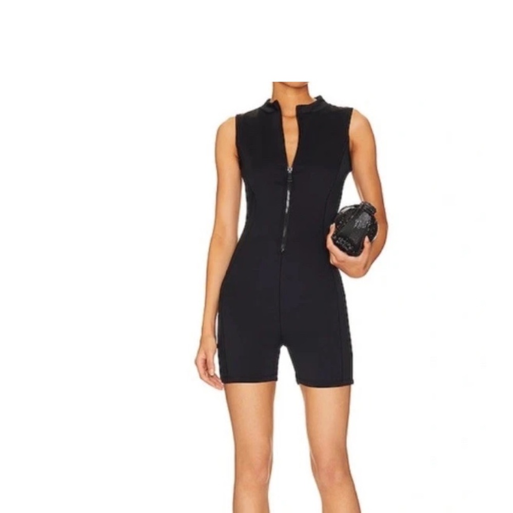 Good‎ American Compression Zip Up Bike Suit Women’s Size 6 Black